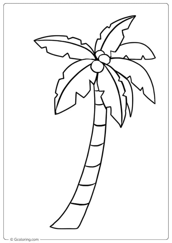 Vibrant Fronds Palm Tree Coloring Pages