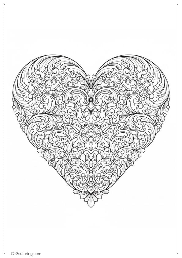 Victorian Love Ornament – love coloring pages for adults