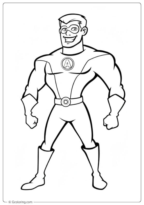 Web Slinger Pose Outline for Superhero Coloring Pages