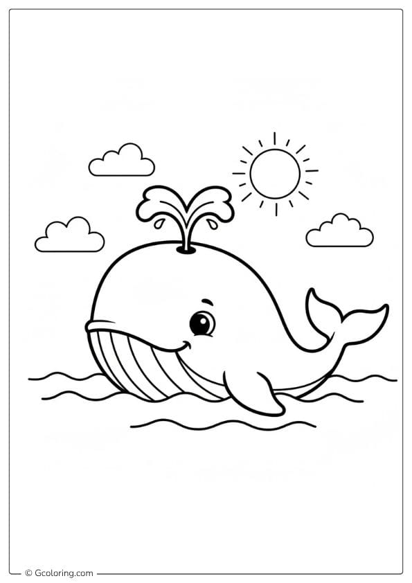 Whale Splash Coloring Pages Animals