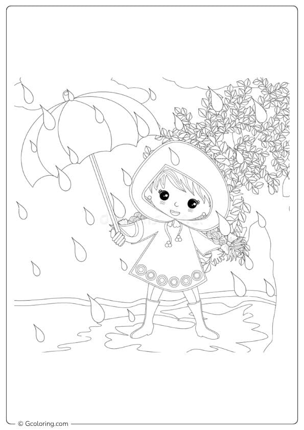 Whispering Rain Rainy Day Coloring Pages