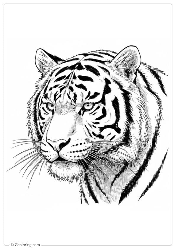 Wild Tiger Adult Coloring Pages