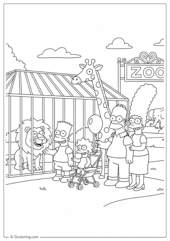 Zoo Visit coloring pages the simpsons
