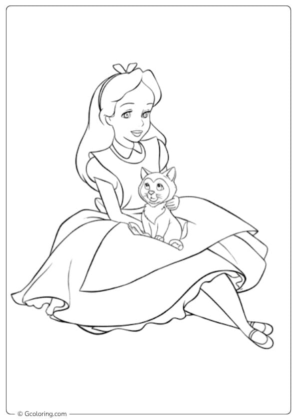 alice in wonderland coloring pages alice and dinah