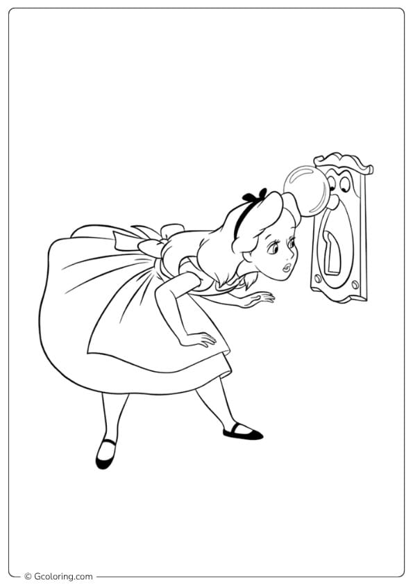 alice in wonderland coloring pages alice and the doorknob