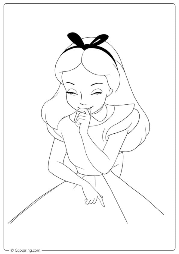 alice in wonderland coloring pages alice giggling