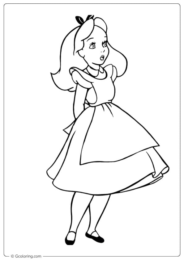 alice in wonderland coloring pages alice surprised