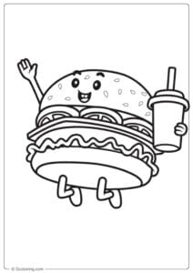 burger coloring pages burger with drink