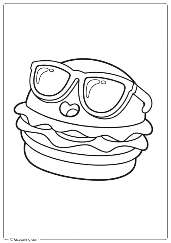 burger coloring pages burger with sunglasses