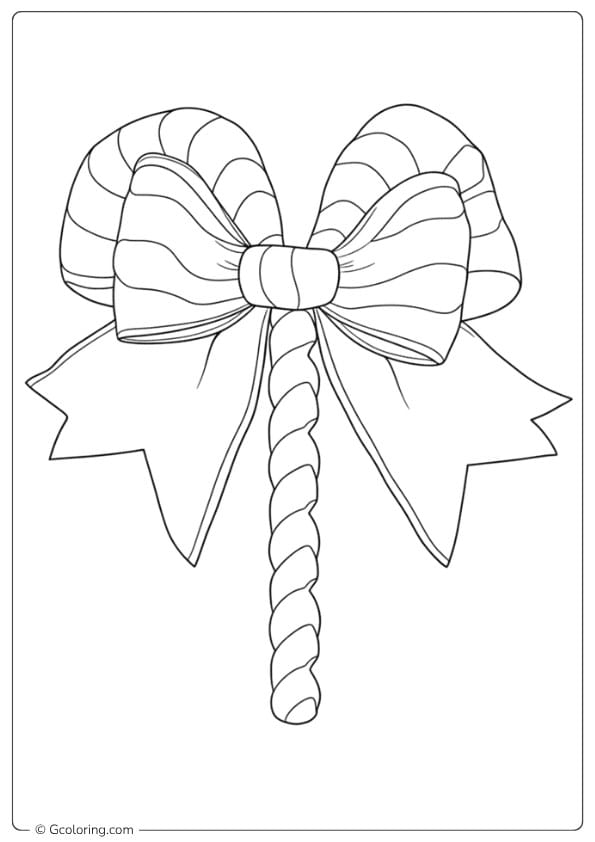 coloring pages candy canes candy cane bow
