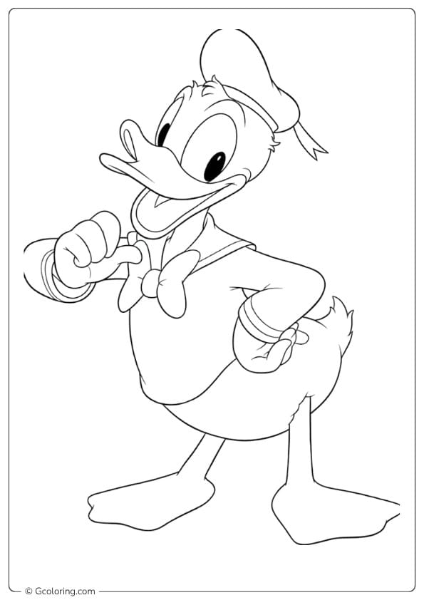 disney coloring pages donald duck pose
