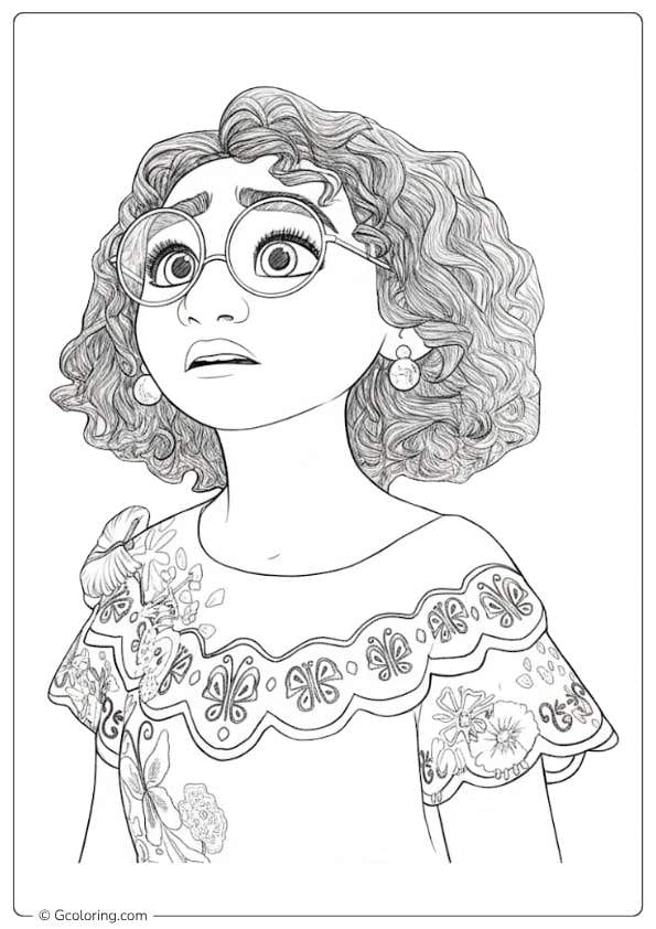 encanto coloring pages mirabel looking up