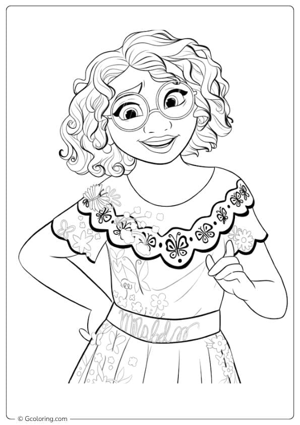 encanto coloring pages mirabel with hand on hip