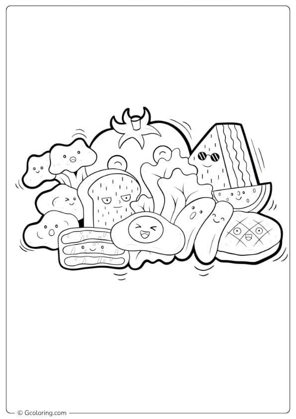 food coloring pages breakfast foods