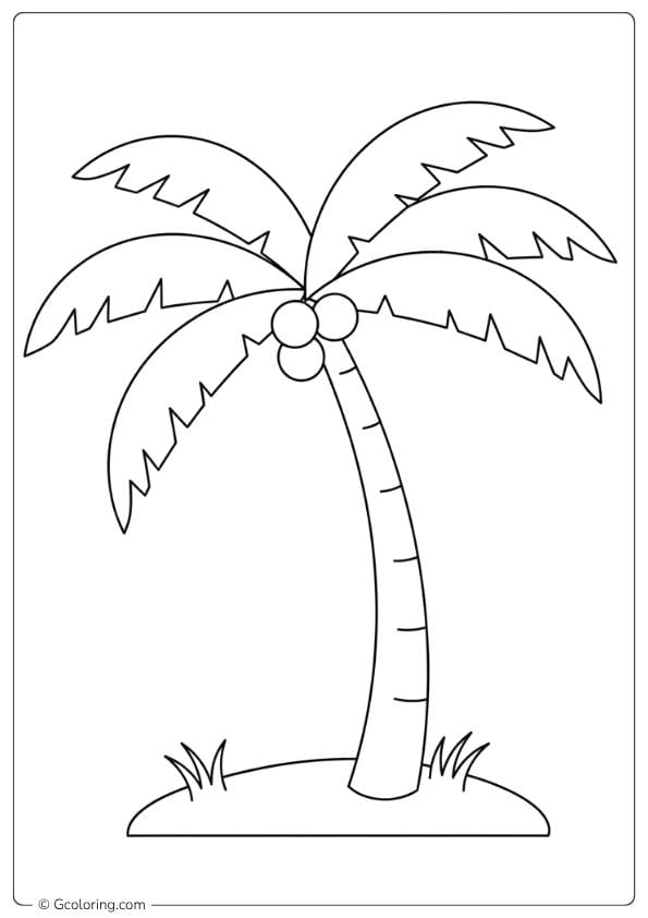 palm tree coloring pages simple palm tree