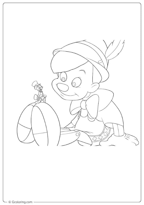 pinocchio coloring pages pinocchio and jiminy cricket talking