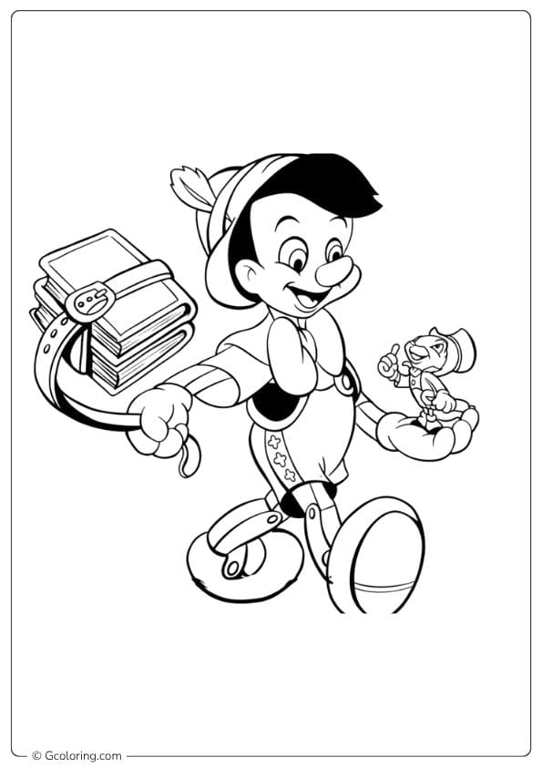 pinocchio coloring pages pinocchio and jiminy cricket