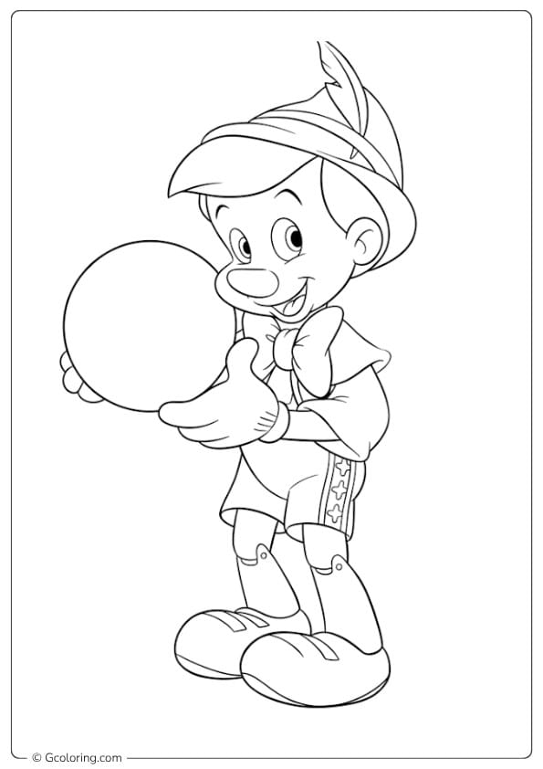 pinocchio coloring pages pinocchio with ball
