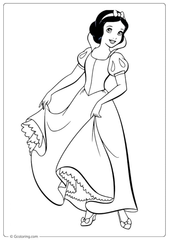 snow white coloring pages snow white bowing
