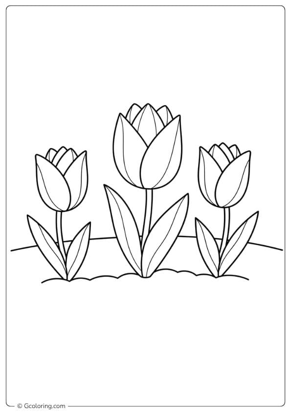 tulip coloring pages cute tulip