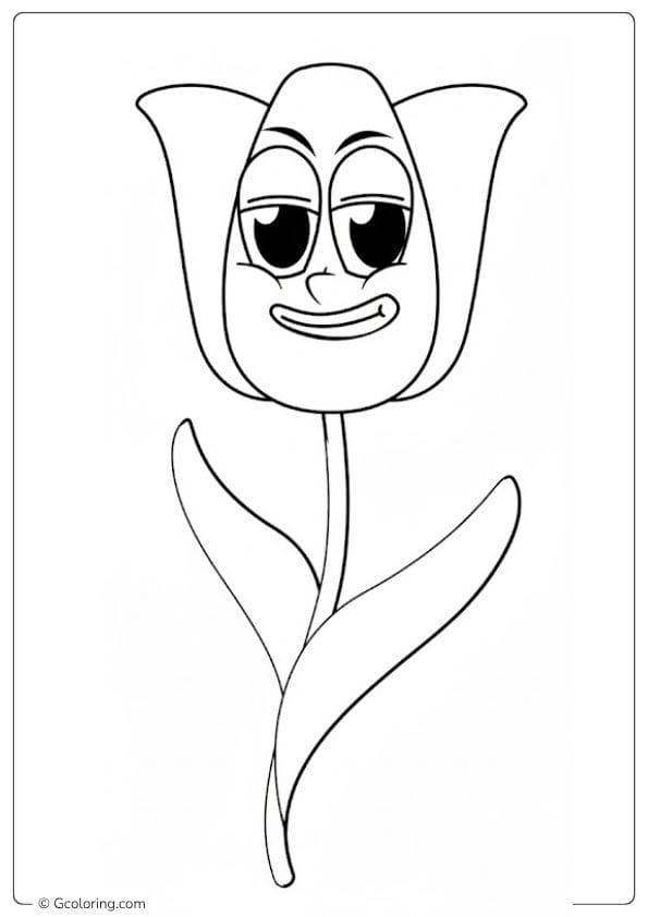 tulip coloring pages tulip with a face