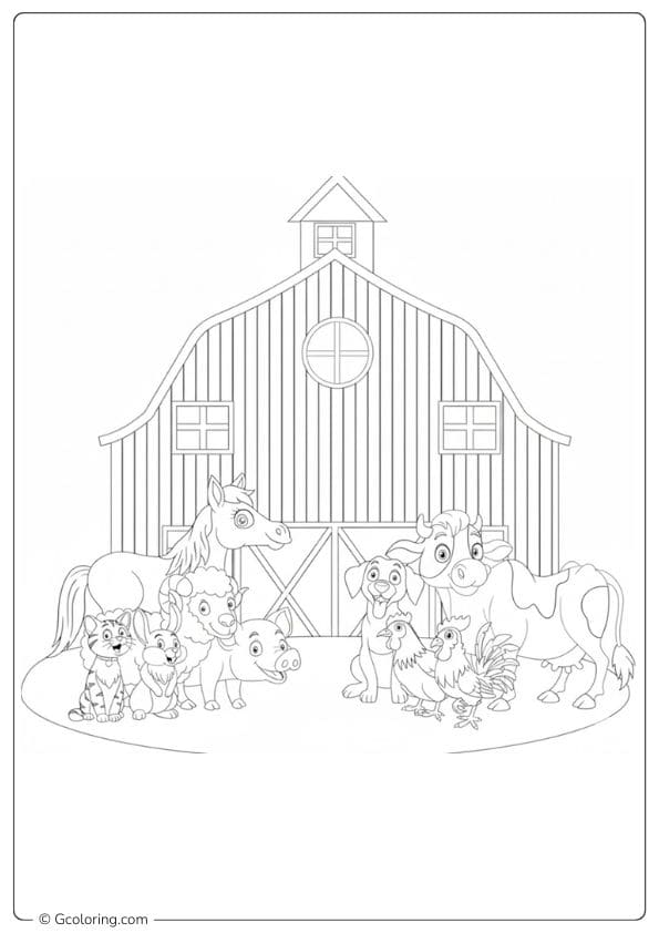 Adorable Barnyard Friends Farm Animals Coloring Pages