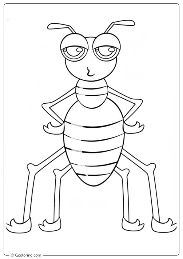Ant coloring page ant holding a leaf illustration
