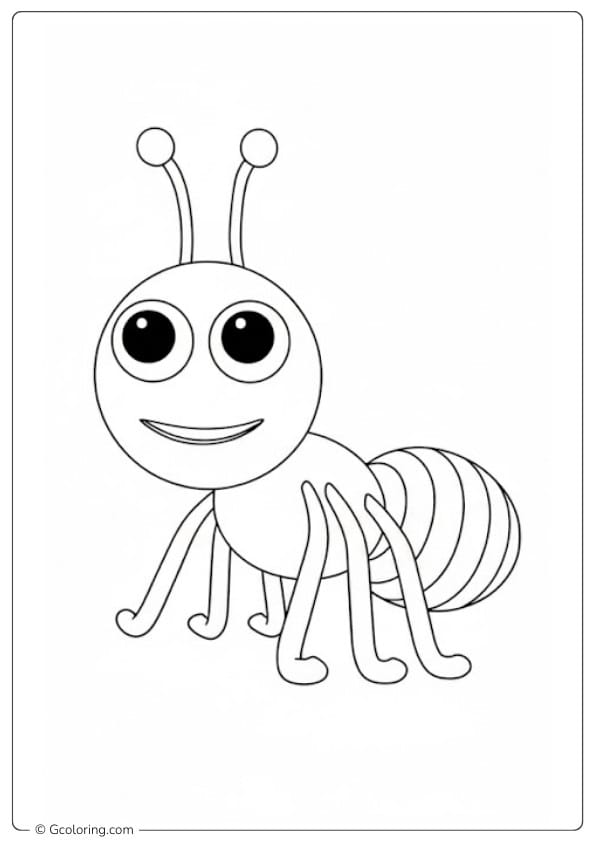 Ant coloring page ant standing and waving