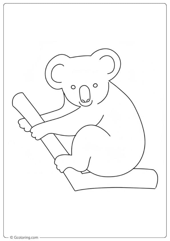 Basic Koala on Tree Branch Coloring Pages