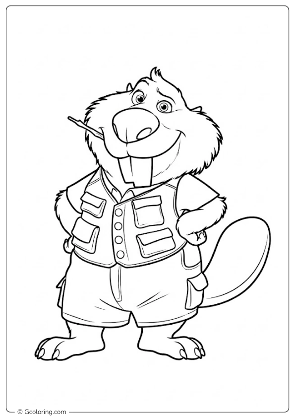 Beaver Lindo Zootopia Coloring Pages