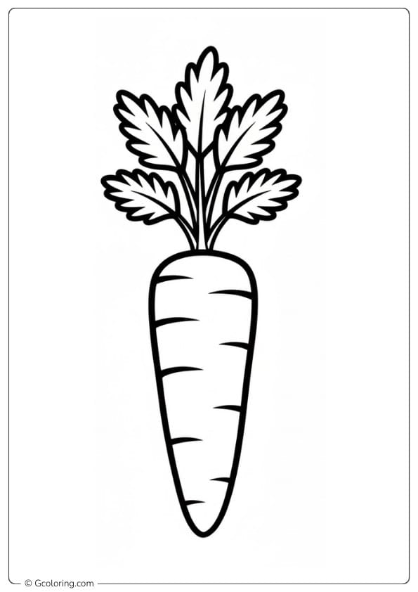 Carrot Coloring Page Healthy Vegetable
