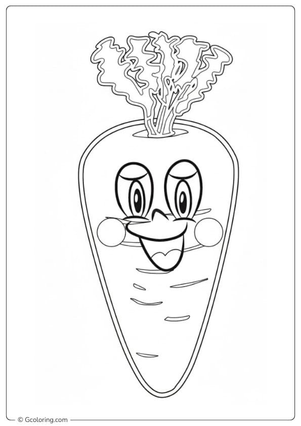 Carrot coloring page cute carrot face