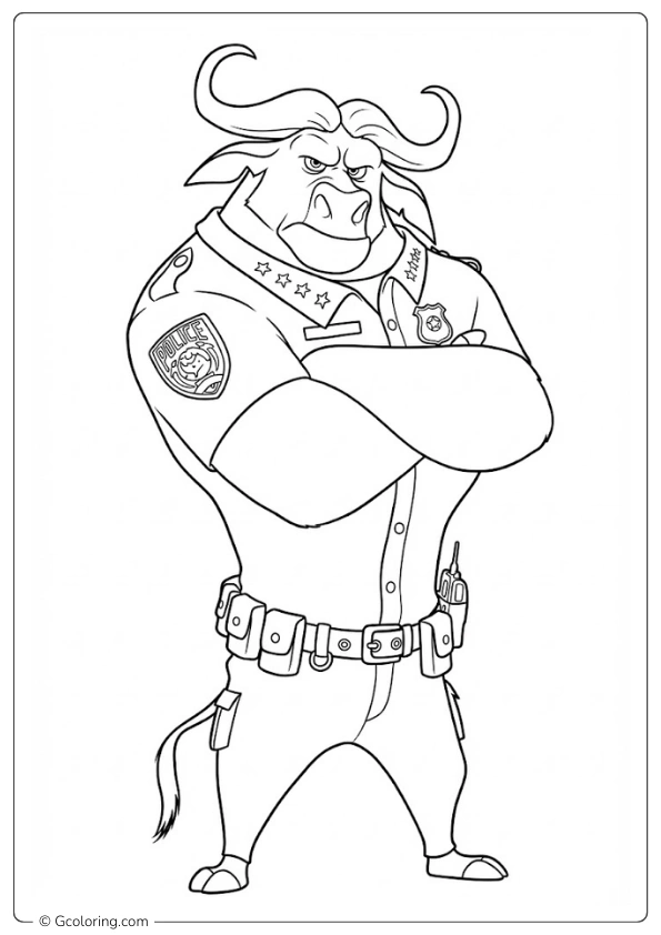 Chief Bogo Zootopia Coloring Pages