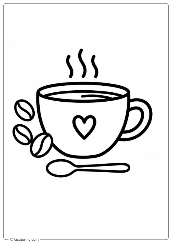 Coffee Coloring Pages Minimal Coffee Design