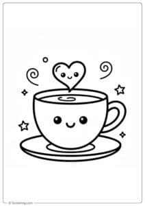 Coffee Coloring Pages Simple Coffee Cup