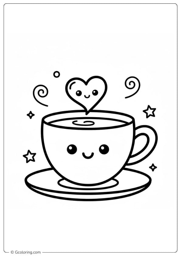 Coffee Coloring Pages Simple Coffee Cup