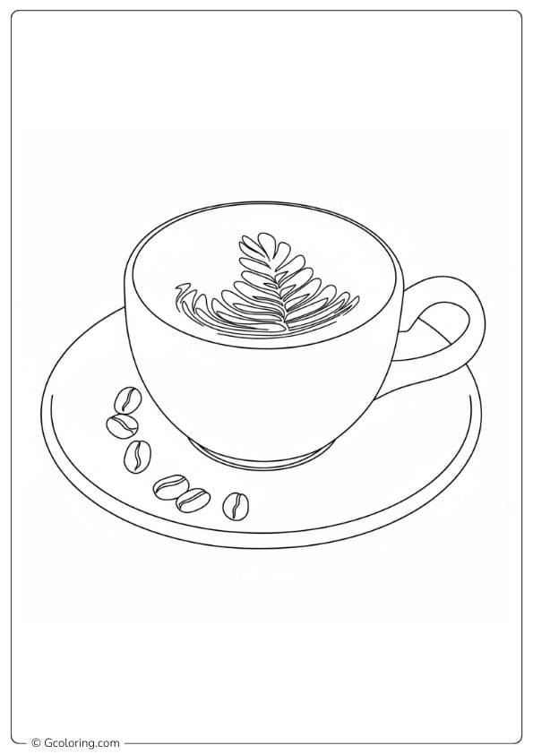 Coffee coloring pages elegant coffee cup and saucer