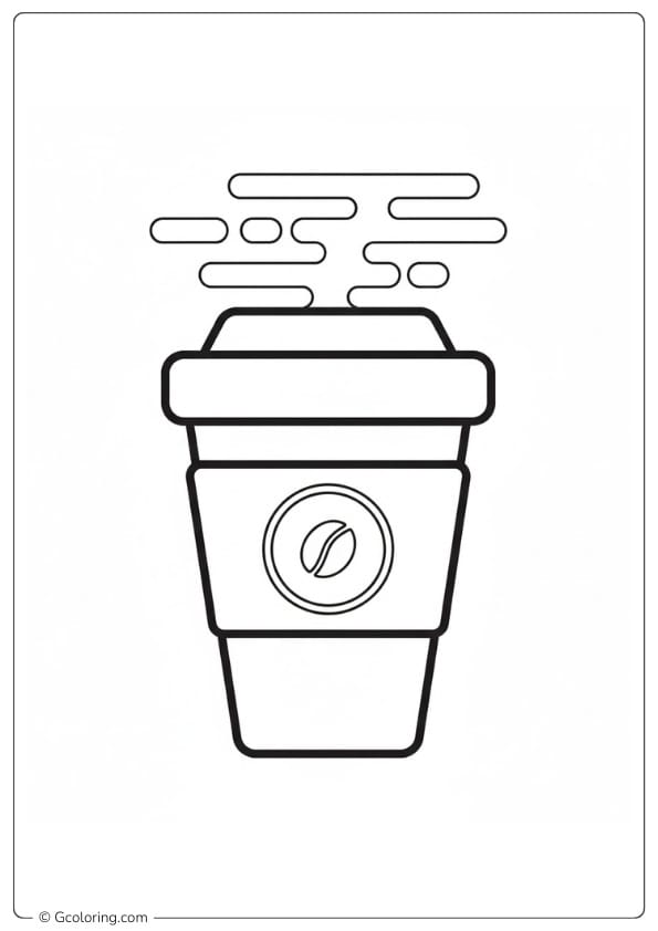 Coffee coloring pages simple to go coffee cup