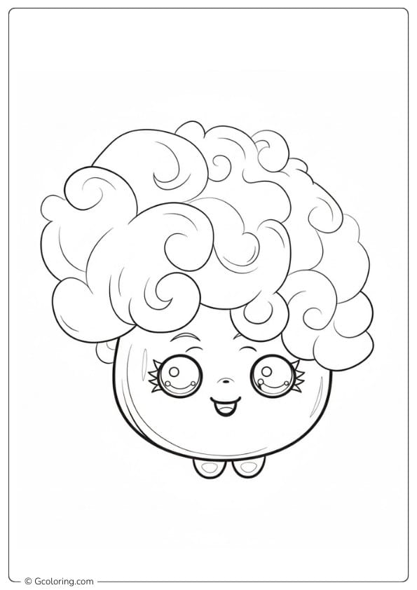 Cotton candy coloring page cute chibi cotton candy character