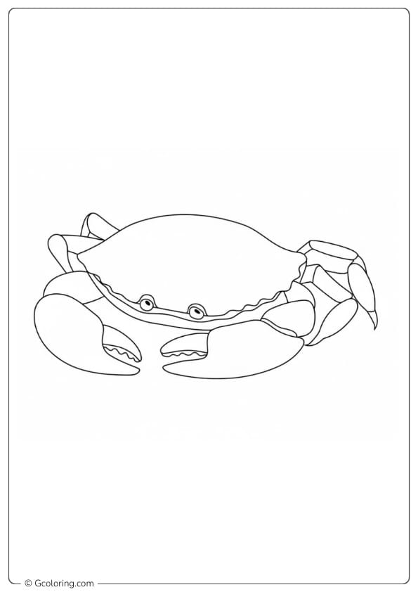 Crab coloring pages simple crab side view