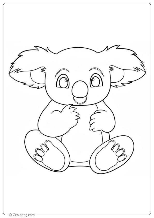 Cute Baby Koala Coloring Pages for Kids
