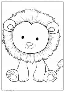 Cute Baby Lion Safari Animals Coloring Pages