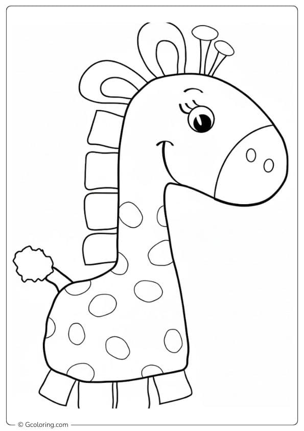 Cute Giraffe Coloring Pages on Plain White Background