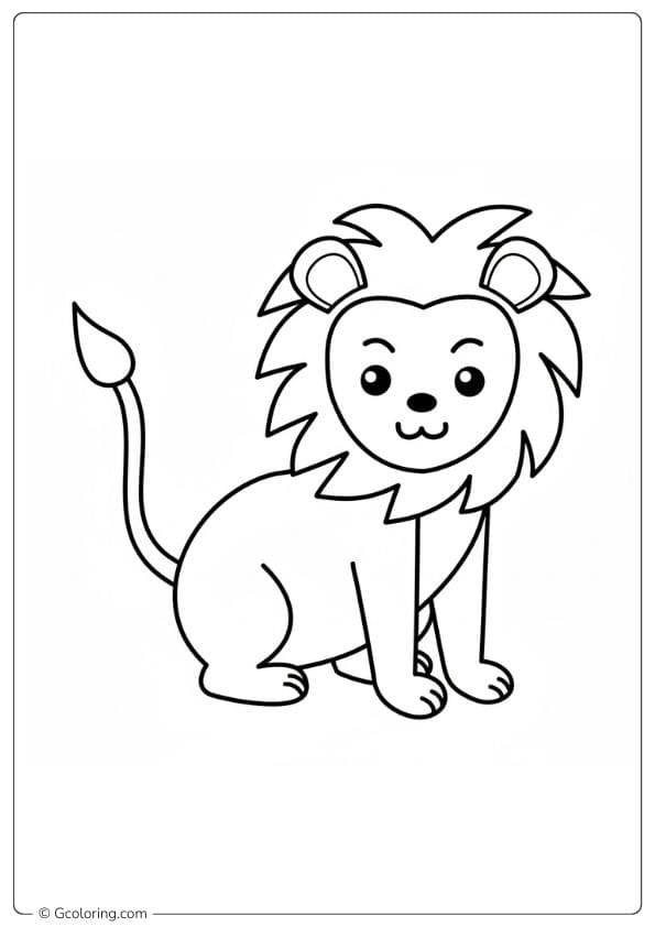 Cute Lion Jungle Animals Coloring Pages