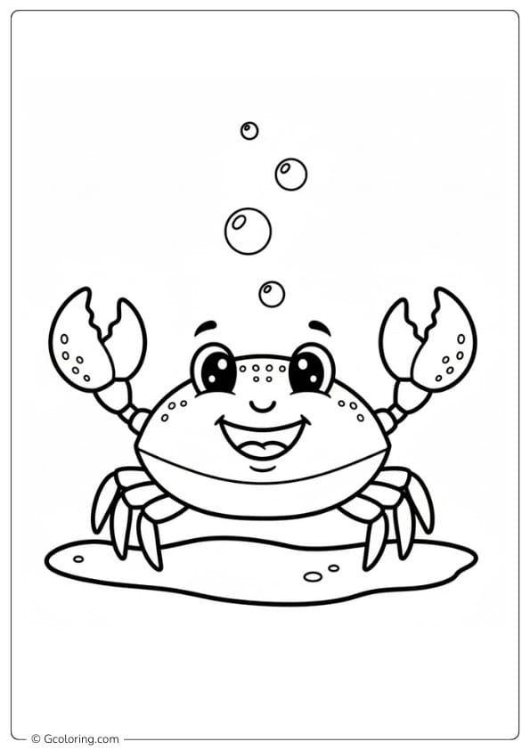 Cute crab coloring pages for kids