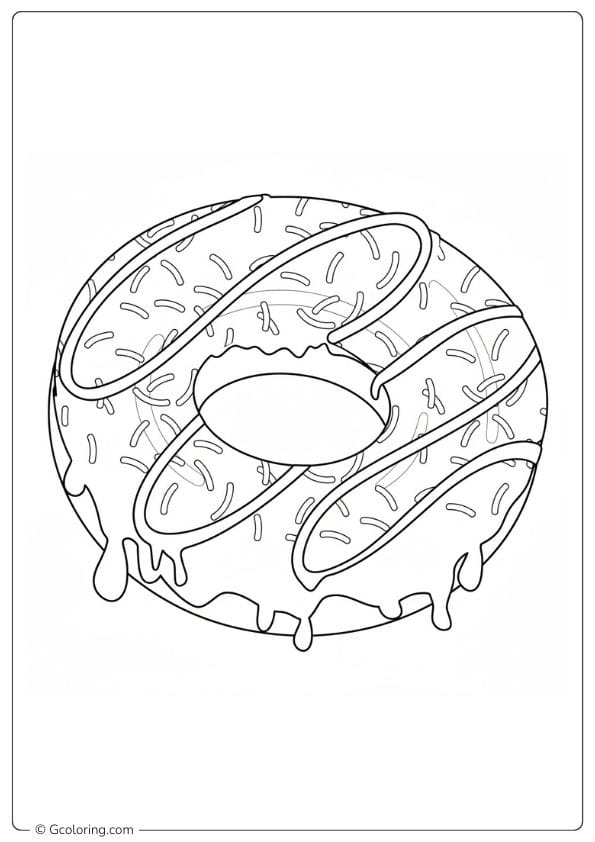 Donut coloring page chocolate glazed donut