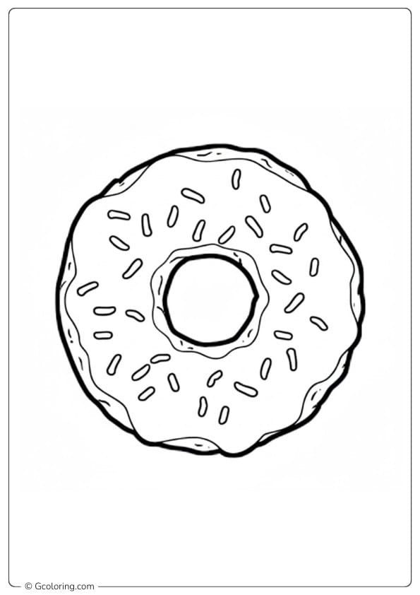 Donut coloring page classic donut outline
