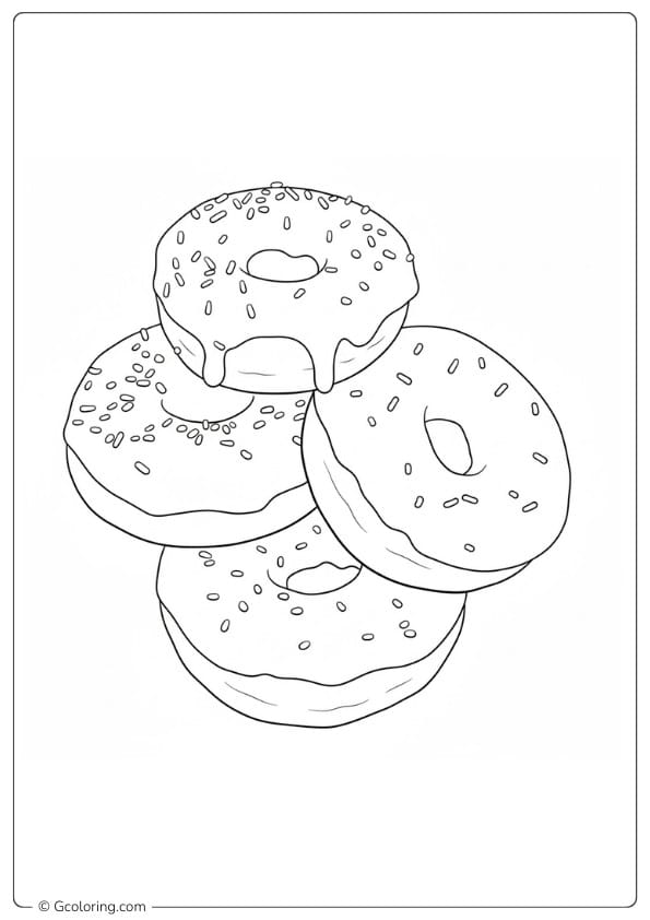 Donut coloring page donut stack illustration