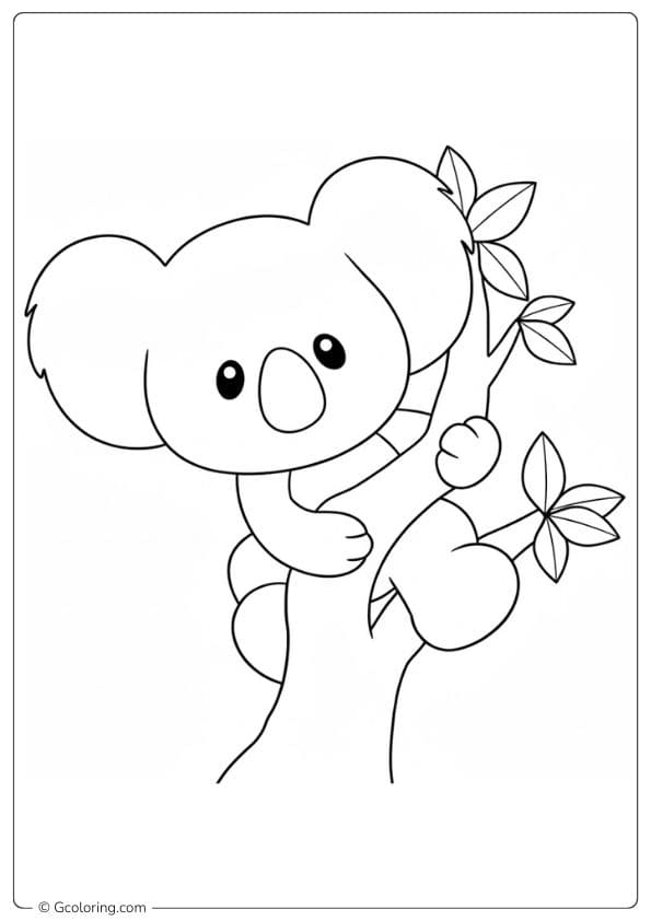 Easy Koala Coloring Pages Sketch