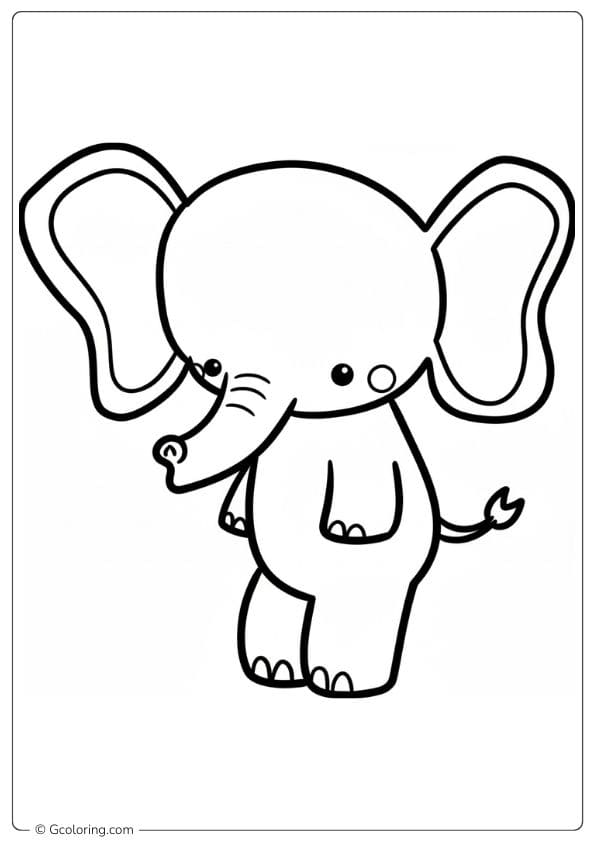 Easy Toddler Elephant Drawing Safari Animals Coloring Pages